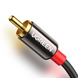 Ugreen AV116 10749 audio mini jack kábel 3.5 mm (apa) / 2RCA (apa) 1m - fekete