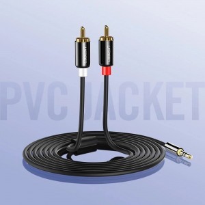 Ugreen AV116 10749 audio mini jack kábel 3.5 mm (apa) / 2RCA (apa) 1m - fekete