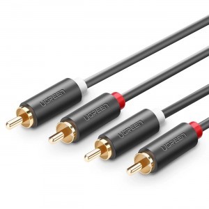 Ugreen AV104 10519 audio kábel 2RCA (apa) / 2RCA (apa) 3m - szürke