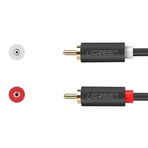 Ugreen AV104 10519 audio kábel 2RCA (apa) / 2RCA (apa) 3m - szürke