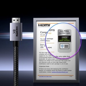 Ugreen HD171 35376 kábel HDMI 2.1 8K csatlakozókkal minősített, 5 m - szürke