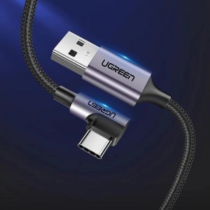 Ugreen US284 70255 USB-A (egyenes) / USB-C (szögletes) kábel 3A 3m - szürke