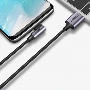 Ugreen US284 70255 USB-A (egyenes) / USB-C (szögletes) kábel 3A 3m - szürke