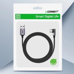 Ugreen US284 70255 USB-A (egyenes) / USB-C (szögletes) kábel 3A 3m - szürke