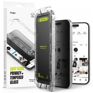 Ringke Easy Slide 2-PACK iPhone 16 Pro Max privacy üvegfólia