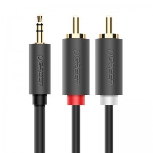 Ugreen AV102 10511 kábel 3.5 mm mini jack (male) / 2RCA (male) 1.5m - szürke