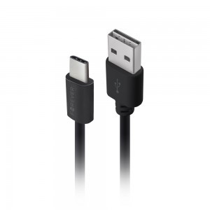 Forever M02 autós töltő 1x USB 1A fekete + USB-C kábel