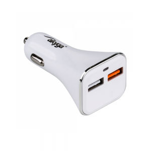 Akyga AK-CH-08 Quick Charge autós töltő 2x USB 3A fehér 12V