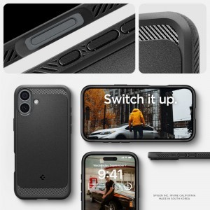 SPIGEN RUGGED ARMOR MAG MAGSAFE IPHONE 16 MATTE BLACK tok