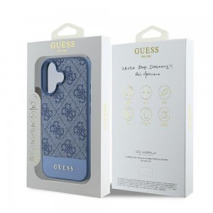 GUESS tok iPhone 16 GUHCP16SG4GLBL (4G PU Bottom Stripe) kék\