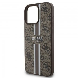 GUESS tok iPhone 16 Pro kompatibilis MagSafe GUHMP16LP4RPSW (4G Printed Stripes) barna