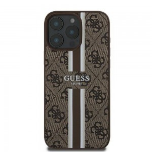 GUESS tok iPhone 16 Pro kompatibilis MagSafe GUHMP16LP4RPSW (4G Printed Stripes) barna