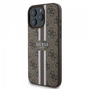 GUESS tok iPhone 16 Pro kompatibilis MagSafe GUHMP16LP4RPSW (4G Printed Stripes) barna