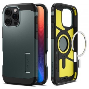 SPIGEN Tough Armor Mag kompatibilis MagSafe tok iPhone 16 Pro abbys zöld