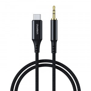 Choetech AUX006 USB-C / mini jack 3.5mm kábel 1 m - fekete