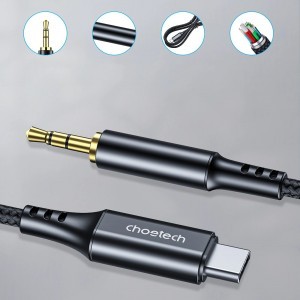 Choetech AUX006 USB-C / mini jack 3.5mm kábel 1 m - fekete