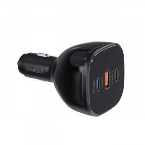 Choetech TC0024 autós töltő 160W 2x USB-C PD 3.1 1x USB-A - fekete