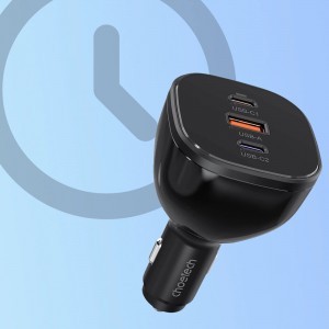 Choetech TC0024 autós töltő 160W 2x USB-C PD 3.1 1x USB-A - fekete