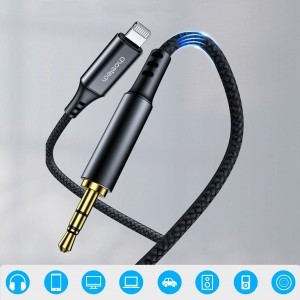 Choetech AUX009 Lighting / mini jack 3.5 mm kábel 2 m - fekete