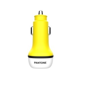 PANTONE autós töltő 38W PD QC 1x USB 1x USB-C PT-PDDC05 Sárga 102C