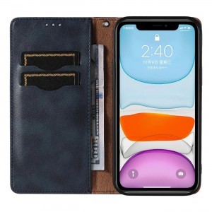 Magnet Strap tok iPhone 13-hoz pénztárca + mini csuklópánt medál kék