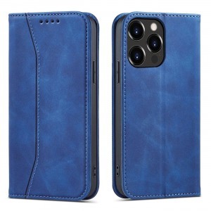 Magnet Fancy Case iPhone 13 Pro Max tok, kártyatartós pénztárca kék tok