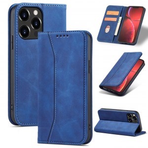 Magnet Fancy Case iPhone 13 Pro Max tok, kártyatartós pénztárca kék tok