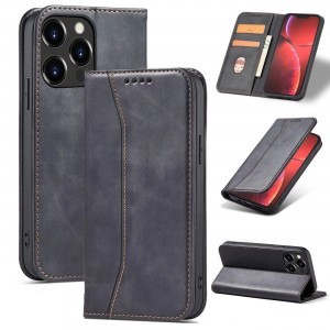 Magnet Fancy Case tok iPhone 13 Pro Pouch Wallet Card Holder Fekete