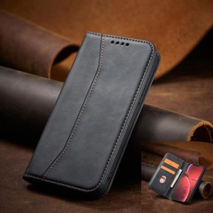 Magnet Fancy Case tok iPhone 13 Pro Pouch Wallet Card Holder Fekete