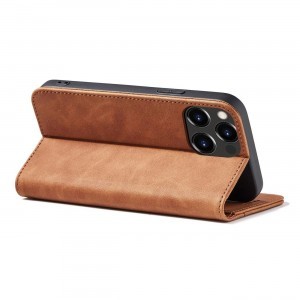 Magnet Fancy Case tok iPhone 13 Pro Max-hoz Pénztárca Kártyatartó Barna