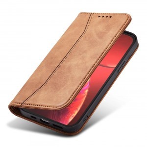 Magnet Fancy Case tok iPhone 13 Pro Max-hoz Pénztárca Kártyatartó Barna