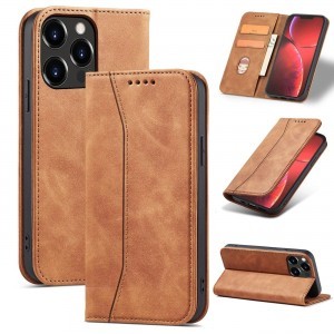 Magnet Fancy Case tok iPhone 13 Pro Max-hoz Pénztárca Kártyatartó Barna