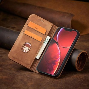 Magnet Fancy Case tok iPhone 13 Pro Max-hoz Pénztárca Kártyatartó Barna