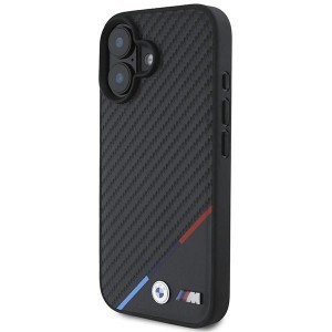 BMW Carbon Tricolor Line MagSafe iPhone 16 Plus tok - Fekete