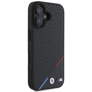 BMW Carbon Tricolor Line MagSafe iPhone 16 Plus tok - Fekete