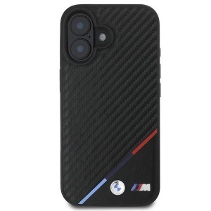 BMW Carbon Tricolor Line MagSafe iPhone 16 Plus tok - Fekete