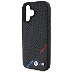 BMW Carbon Tricolor Line MagSafe iPhone 16 Plus tok - Fekete