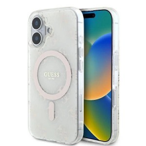 Guess IML 4G Background MagSafe tok iPhone 16 Plus - Fehér