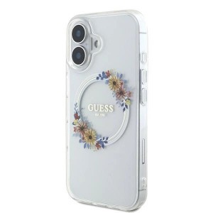 Guess IML Flowers Wreath MagSafe iPhone 16 Plus tok - Átlátszó