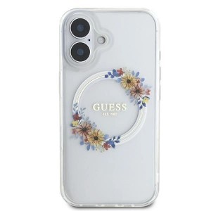 Guess IML Flowers Wreath MagSafe iPhone 16 Plus tok - Átlátszó