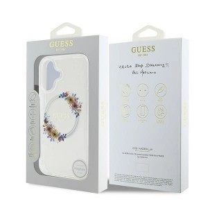 Guess IML Flowers Wreath MagSafe iPhone 16 Plus tok - Átlátszó