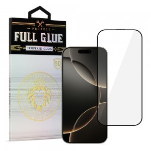 Tempered Glass HARD Full Glue 5D üvegfólia iPhone 16 Pro Max fekete