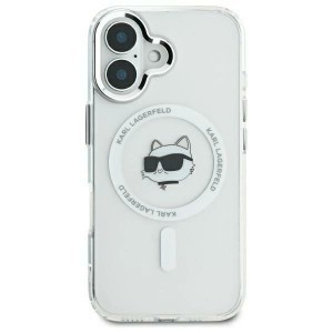 Karl Lagerfeld IML Metal Choupette Head MagSafe iPhone 16 Pro tok - Fehér