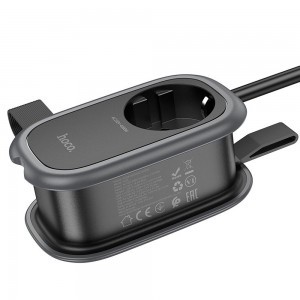 HOCO multifunkcionális elosztó 1 aljzat + 2 x USB A + Type C EU szabványok 4000W 3,1A NS6 1,1 m fekete-8