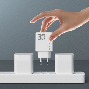 GaN Dudao A30EU 30W USB-A / USB-C Fali Töltő - Fehér-4