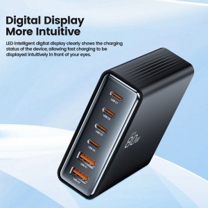 Tech-protect Dc80w-gan 6-portos Asztali Töltő Pd80w/qc3.0 Fekete-4