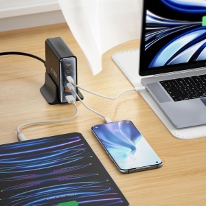Tech-protect Dc80w-gan 6-portos Asztali Töltő Pd80w/qc3.0 Fekete-5