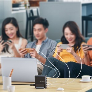 Tech-protect Dc80w-gan 6-portos Asztali Töltő Pd80w/qc3.0 Fekete-7