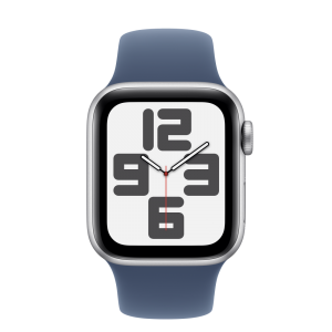 Apple Watch SE2 v3 GPS 40mm Ezüst Alumínium Tokkal és Farmer Sport Szíjjal - S/M-2