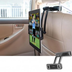 TECH-PROTECT V2 fejtámlára szerelhető autós tablettartó fekete-9